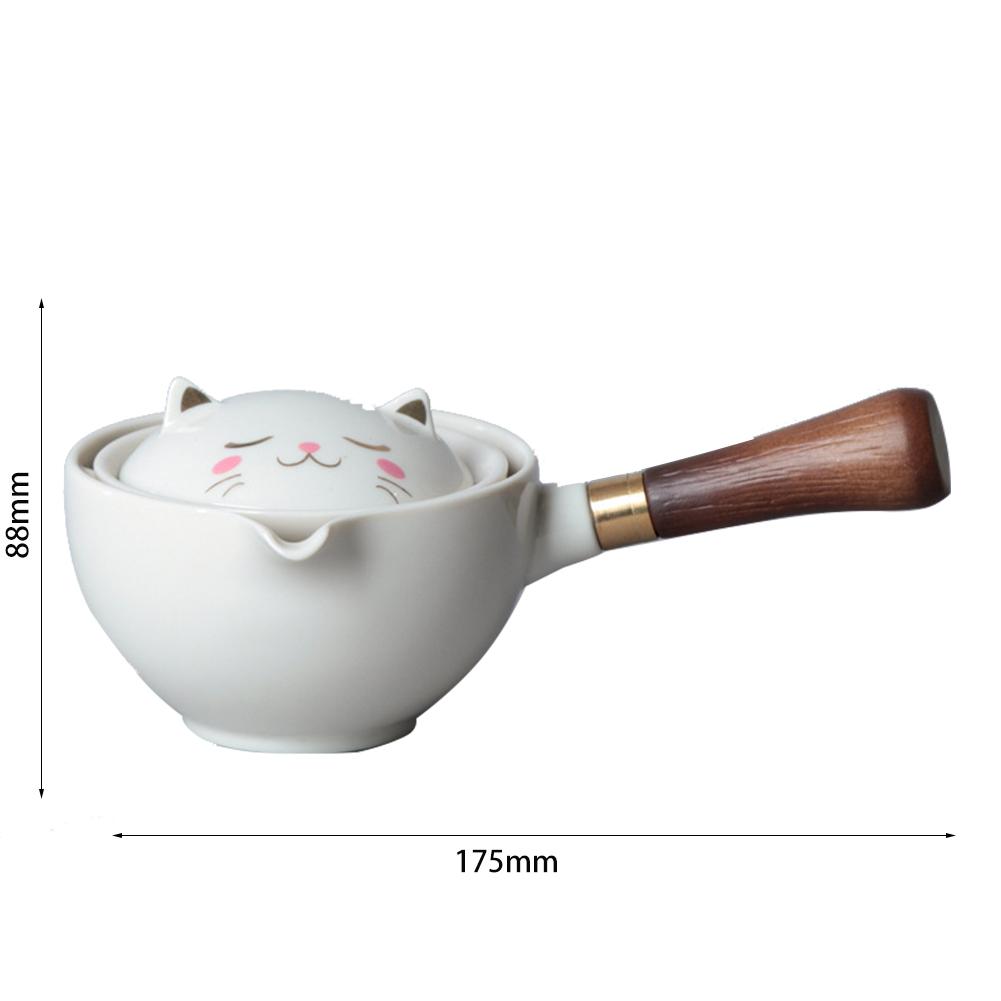 Chinese Gong Fu Tea Set Portable 360 Rotation Teapot Ceramic Tea Maker Infuser Semi-Automatic Teaware for Home Office Travel