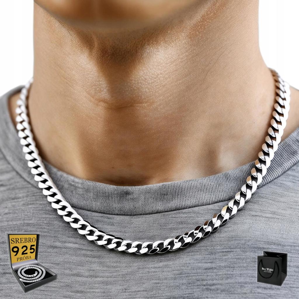 Men' Silver Chain 8mm SILVER 925 Cuirass FULL DIAMOND