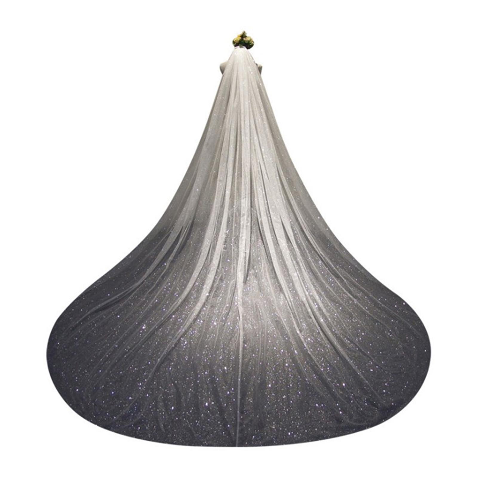 Потрясающая свадебная фата-собор с гребнем, которая нелегко спадает. Фата для невесты. Свадебная фата-собор