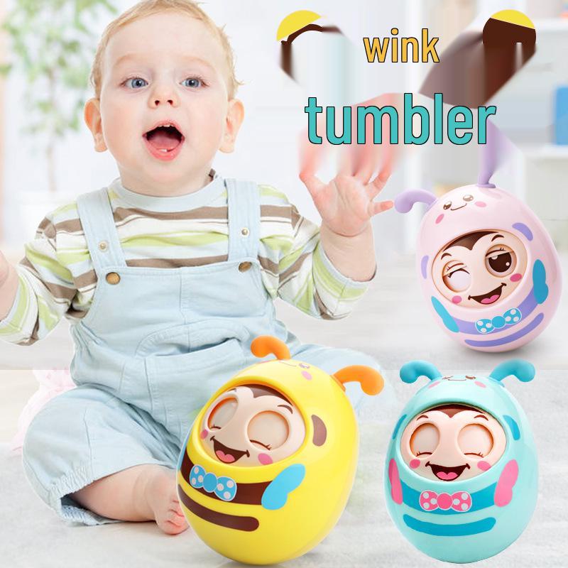 Large Blinking Cartoon Baby Tumbler Toy for 6-12 Months - Early Education Puzzle
