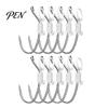 Live Bait Hooks 5/10/15/20Pcs Luminous Shrimp Hooks, Glow-in-the-dark Fishhook with Barb, High Saltwater Fishing Carbon Steel Hook for Freshwater