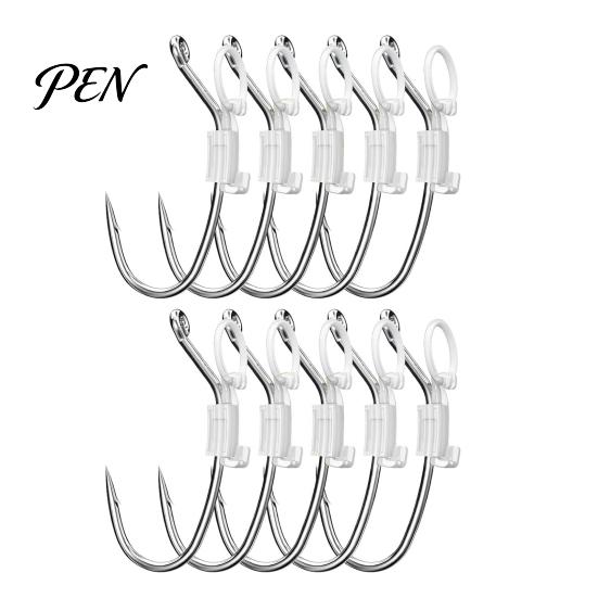 Live Bait Hooks 5/10/15/20Pcs Luminous Shrimp Hooks, Glow-in-the-dark Fishhook with Barb, High Saltwater Fishing Carbon Steel Hook for Freshwater