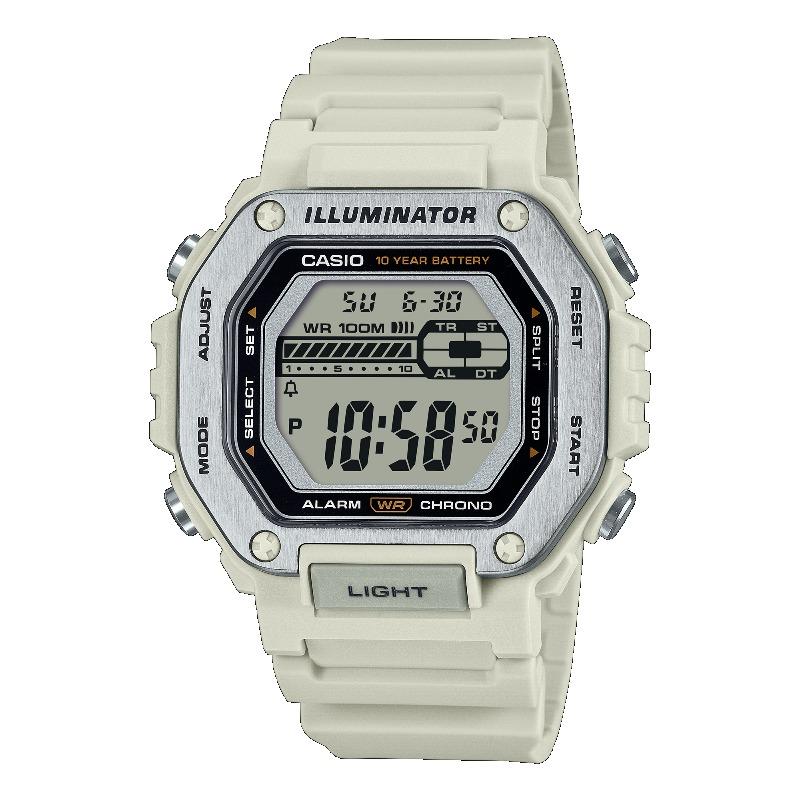 Casio Men s Stainless Steel 100M Water Resistant Digital Alarm Quartz Watch MWD-110H-8AV серый