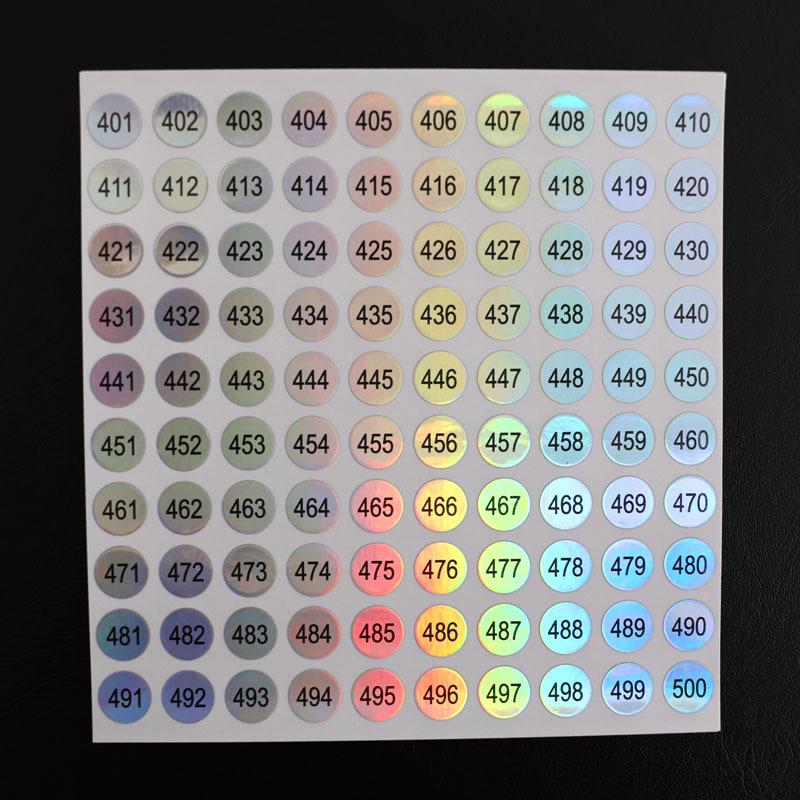 Waterproof Serial Number Label Stickers for Bottles and Nail Art (10mm)