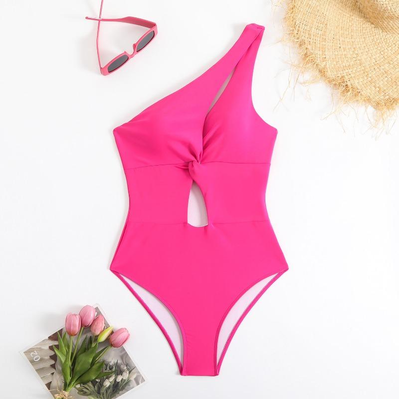 New Sexy One Shoulder Twist Cutout One Piece Swimsuit - High Cut Monokini for Women
