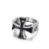 Gothic Cross Ring Men's Stainless Steel Rings Punk Carved Jewelry