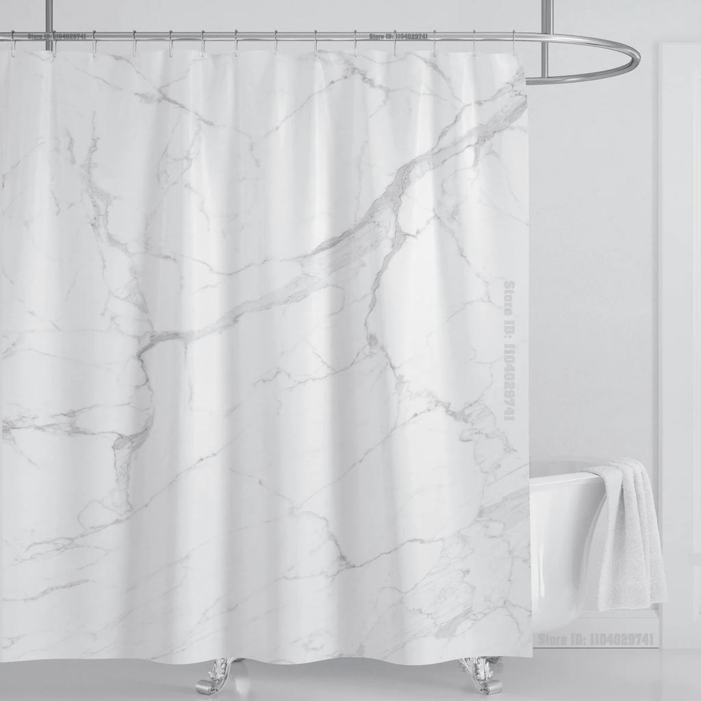Marble Waterproof Shower Curtain Waterproof Shower Curtain For Bathroom Decor Printed Washable Shower Curtain With Hooks