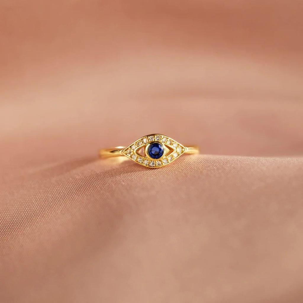 Anello Occhio di Hamsa in Argento Sterling S925 per Donna - Gioiello Versatile da Dito Indice per Celebrità di Internet