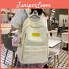 Cute Girls Backpack For Middle And High School Students 2024 New Grey Pink Blue Green Yellow