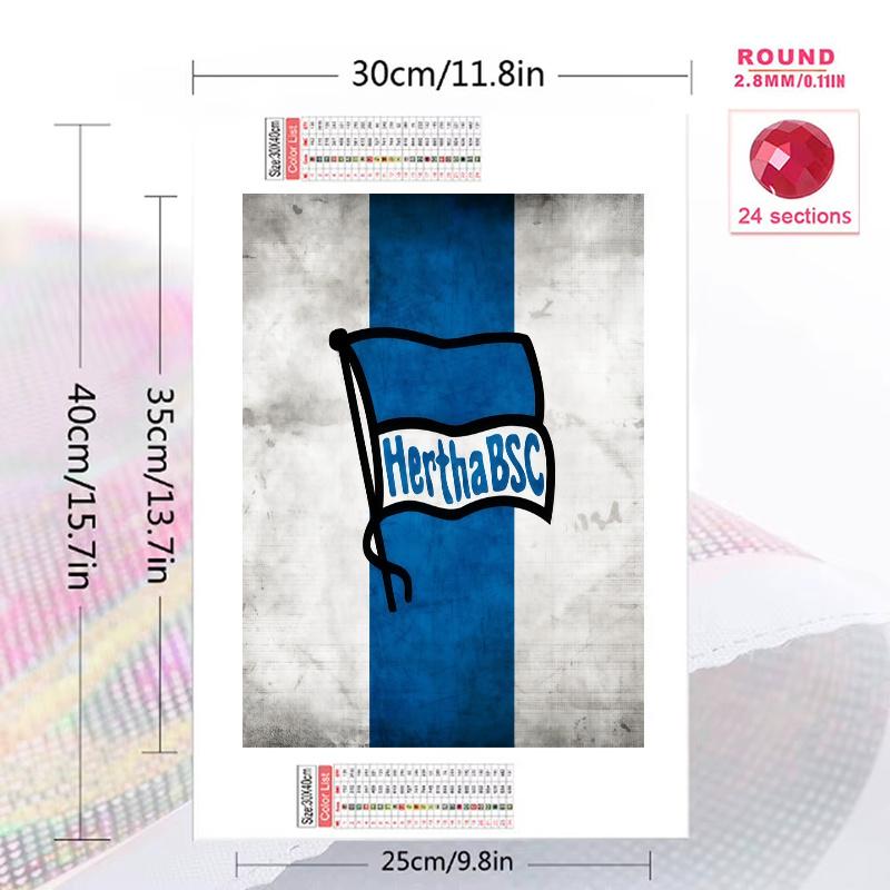 Hertha Legacy 100% Round Full Drill 5D DIY Diamond Painting Embroidery Cross Stitch Rhinestone Décor