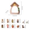 62KD Nativity Scene Figures Resin Statue Holy Family Crafts Artwork Religious for TV Shelf Fireplaces Christmas Decoration