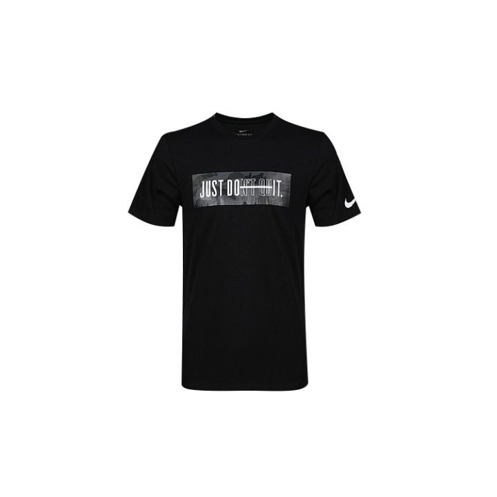 Nike Just Do It Printed Quick-Dry Short Sleeve T-Shirt Men Tops Black 923537-010