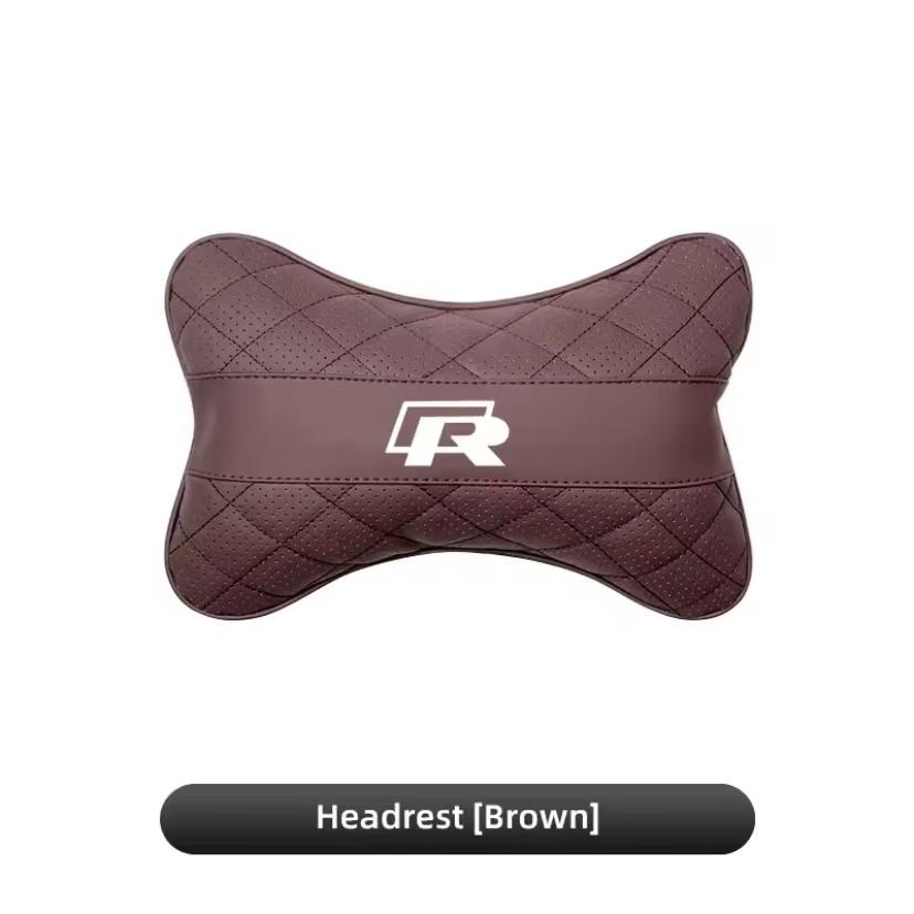 Car Seat Head Support Cushion Lumbar Pillow Interior Accessories For VW GTI Polo Golf Passat Tiguan Arteon CC Taigo T-ROC HubCap