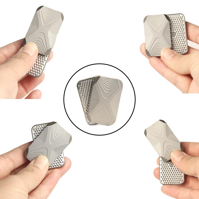 Stainless Steel Magnetic Push Card Mechanical Slider Unlimited Positions Pushing Plate EDC Metal Stress Relief Toy Antistresse