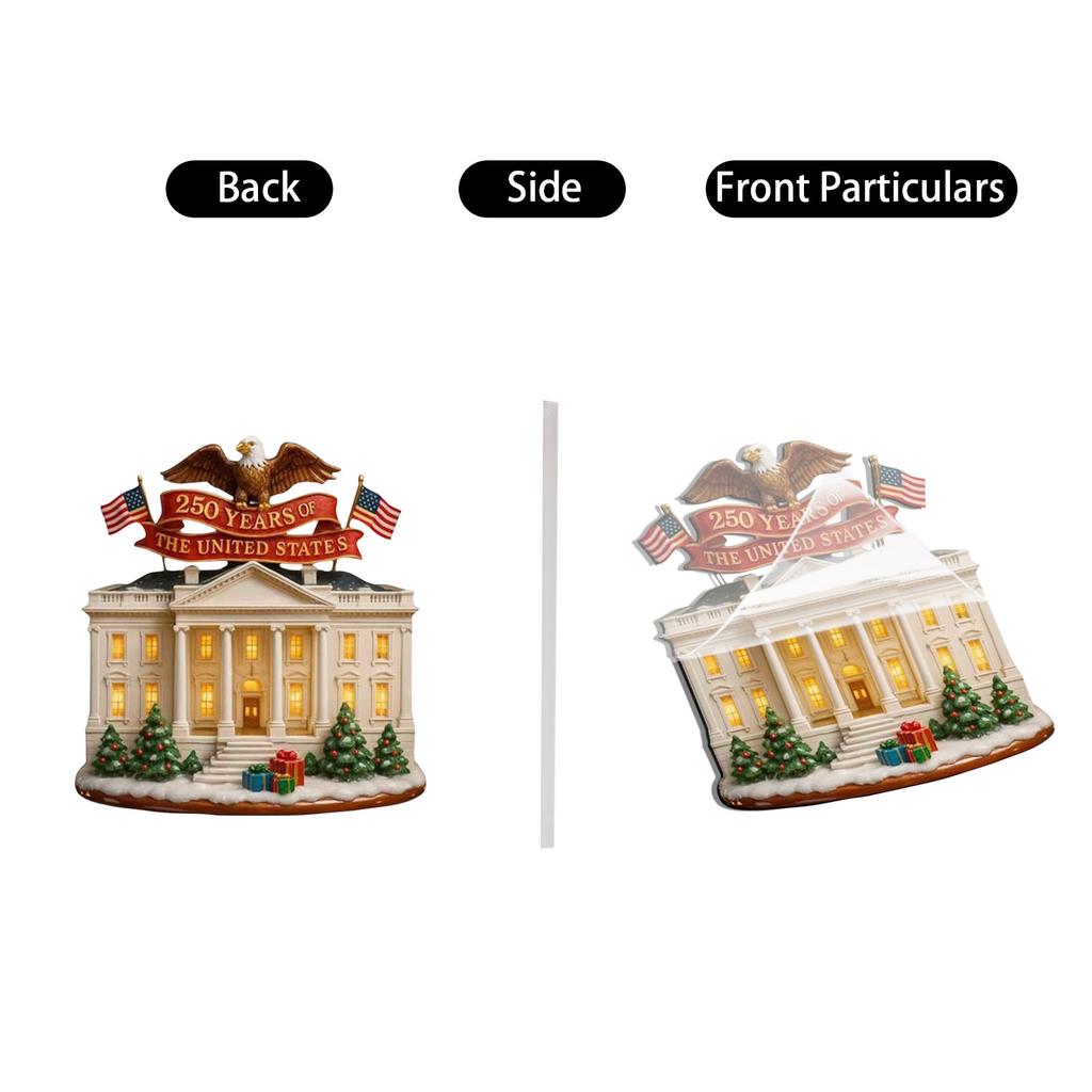 2D US 250th Anniversary Ornament, Patriotic American Bicentennial Decor For Christmas Tree Or Year-Round Display, Collectible Keepsake Gift