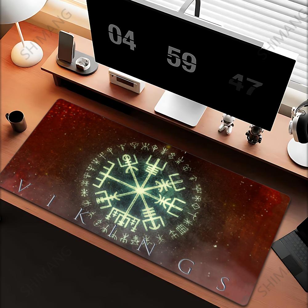 Viking Vegvisir Logo Mauspade INS Trend Groß Verdickt Mauspade Übergröße Gaming Tastatur Notebook Tischmatte für PC Computer