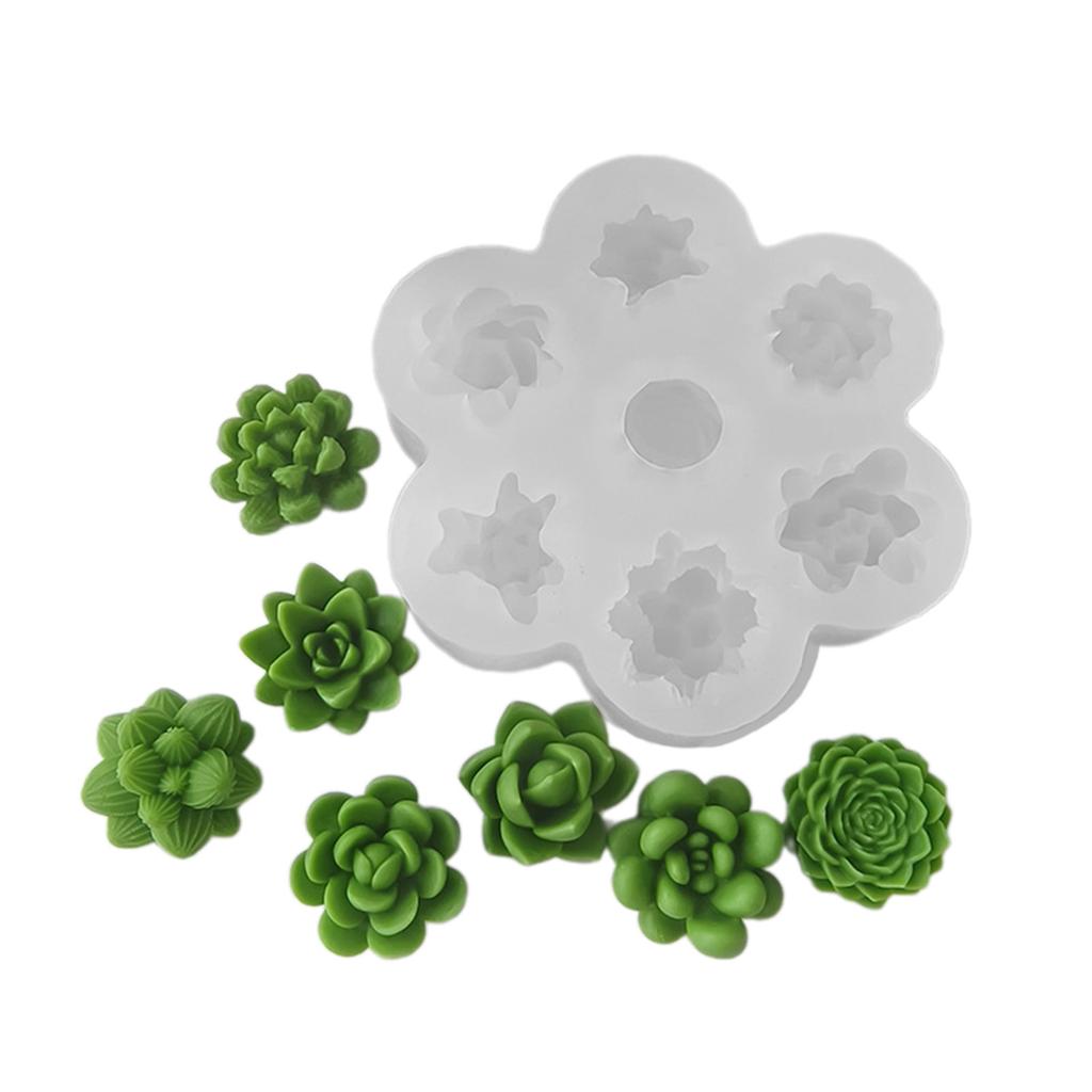 Decorative Creations Mould Silicone Succulent Plant Mold for DIY Crystal Epoxy Resin Crafts And Aromatherapy Candles