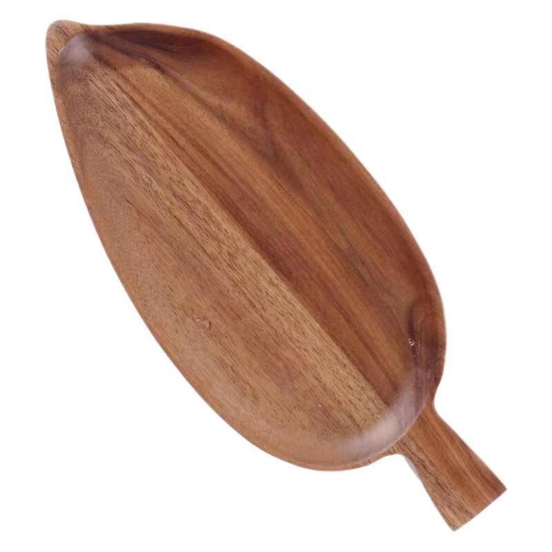 OLOEY Wooden Leaf-Shaped Afternoon Tea Tray
