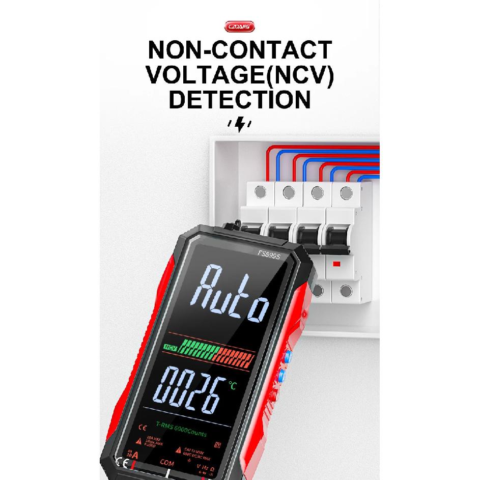 Voice Broadcast Digital Multimeter 6000 Counts Auto-ranging DMM Multi Tester Easy To Read with Carry Case for Continuity Diode N