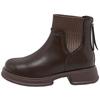 British style thick soled sock boots with back zipper Martin boots, women's autumn and winter new style stylish Chelsea short boots