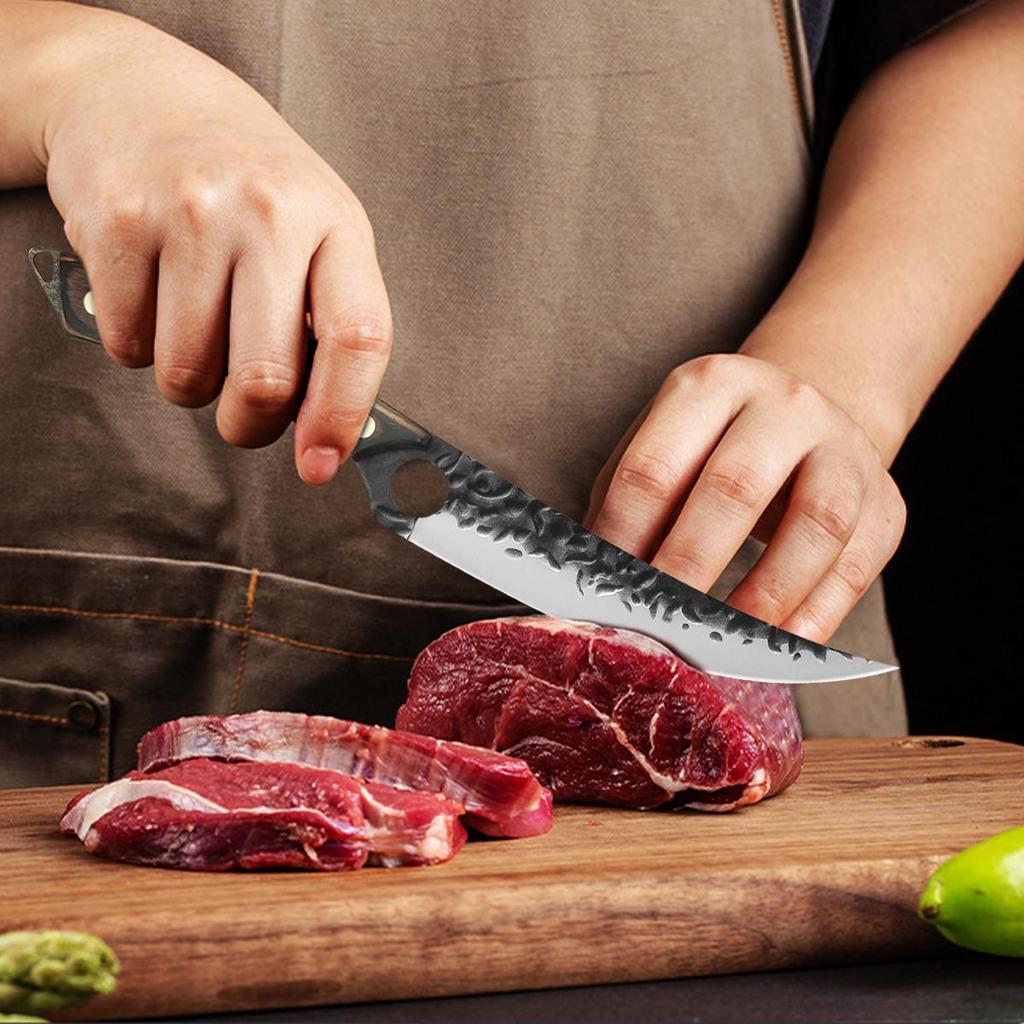 Forged Boning Knife Kitchen Knife Stainless Steel Slaughter Meat Cleaver Boning Knife Hand Forged Blade Butcher Knife