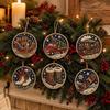 6pc Christmas Pearl Diamond Painting Kit 5D Full Round DIY Diamond for Xmas Tree Hanging Craft Pendent Holiday Christmas Decor