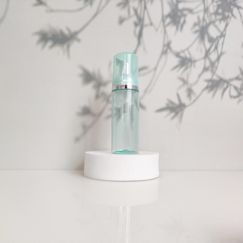 60ml Portable Transparent Green Facial Cleanser Foaming Bottle