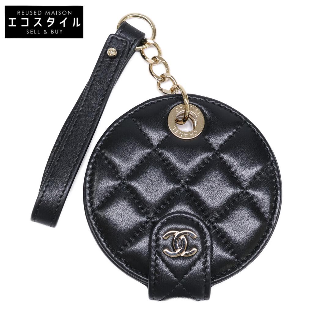 CHANEL [Excellent Condition] GHardware Matelasse Lambskin Name Tag, No. 28 charm blackUsed