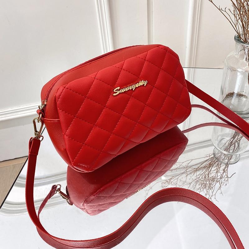 Duskkveske for kvinner Trend Broderi Kamera Dame Skulderveske Mote Kjede Dame Crossbody-vesker