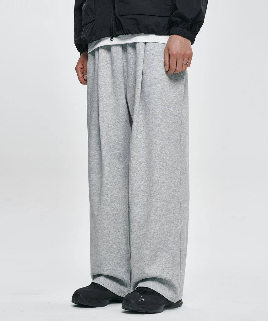 Atejeu Essential One-Pleat Wide Sweatpants [Gray]