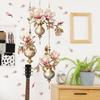 Vintage Floral Wall Sticker Self-Adhesive Removable for Bedroom Living Room Entryway Background Home Decor