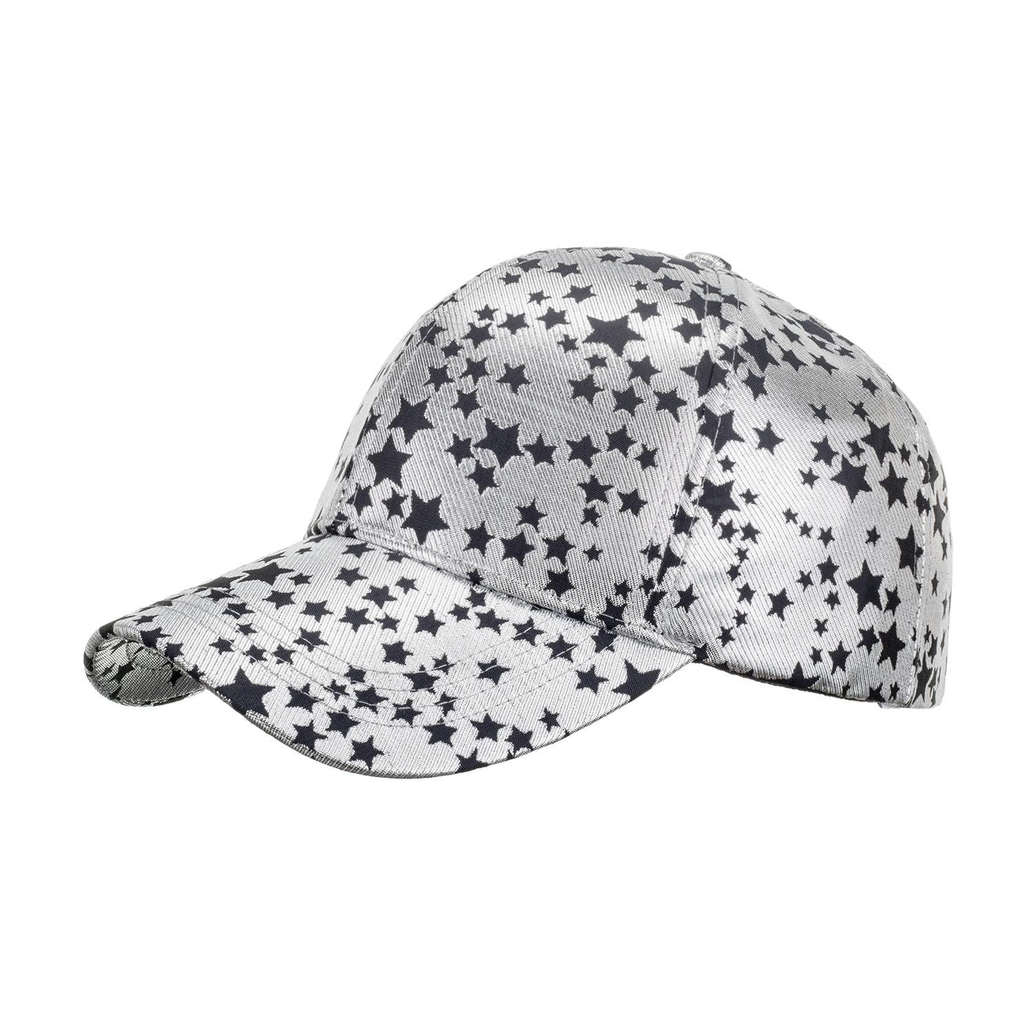 

Outdoor neutral pentagram print baseball cap sun hat Adjustable срібний