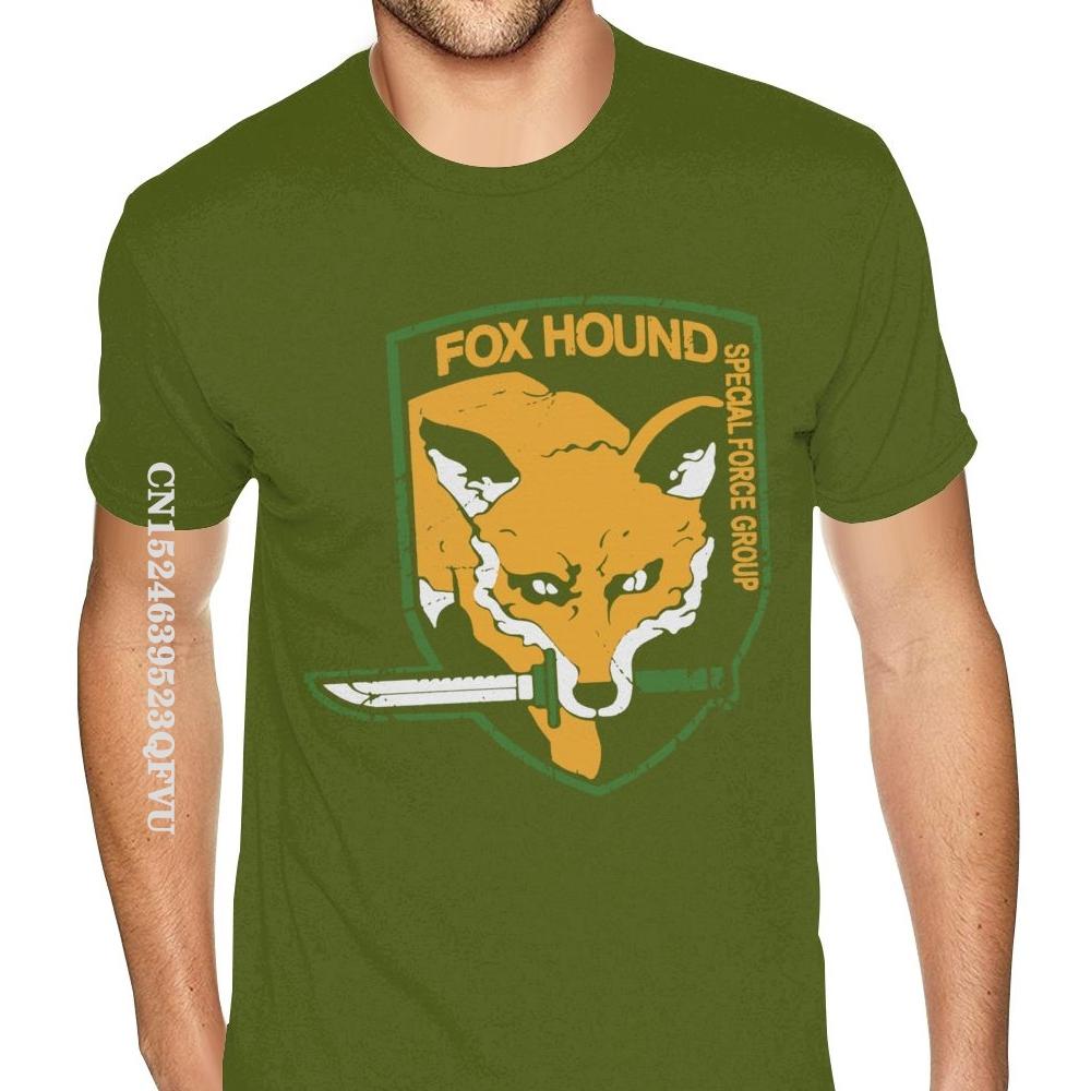 Printing Metal Gear Solid Fox Hound Tees For Men Popular England Style Tshirts Men Full Cotton Gothic Style Tees Shirt