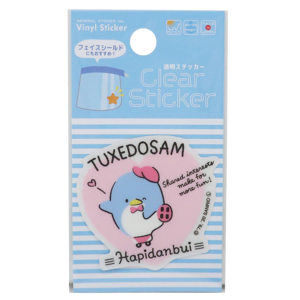 Up 1000 yen OFF coupon Die-cut clear sticker waterproof Tuxedo Sam Hapidanbui Sanrio general light water-resistant seal available mail delivery.