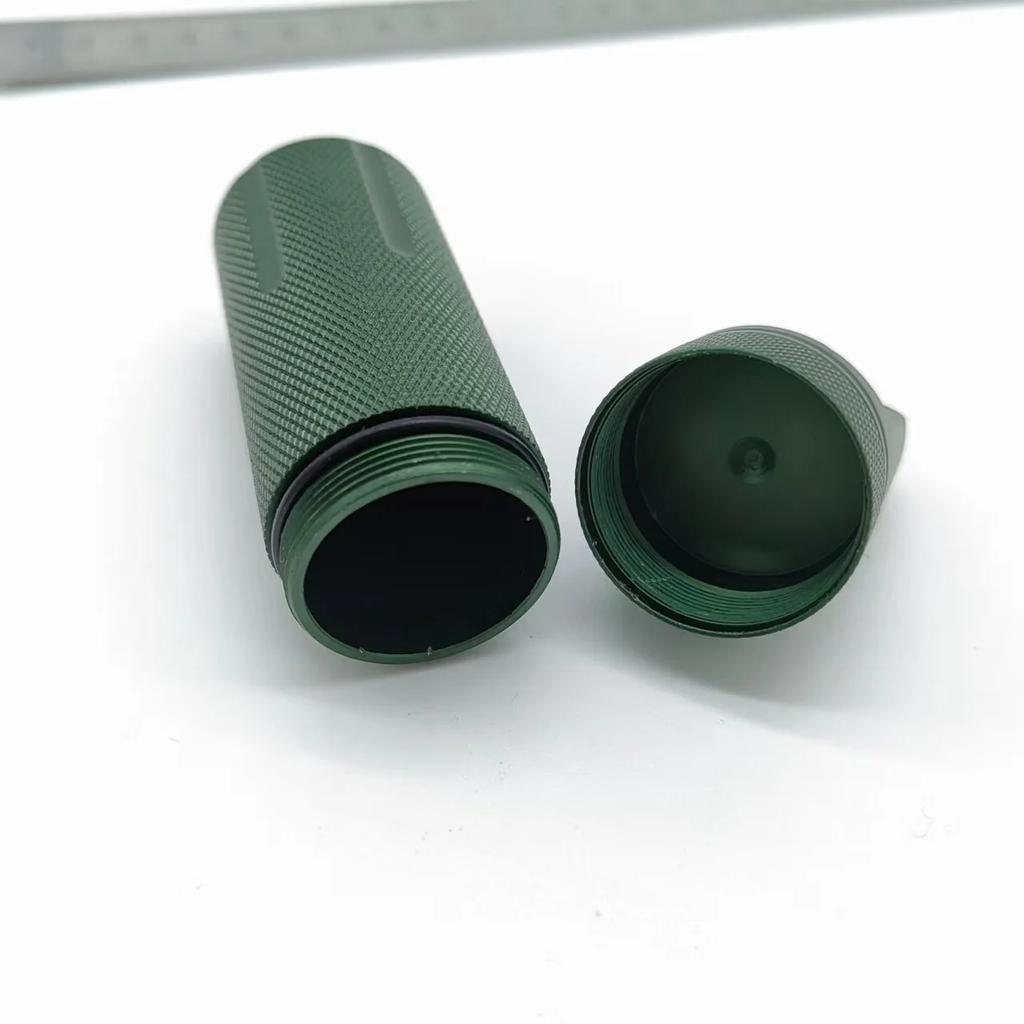 Recipient etanș pentru pastile din aliaj de aluminiu, portabil în aer liber EDC, cu o singură cameră, suport pentru capsule, impermeabil, pentru medicină, cutie