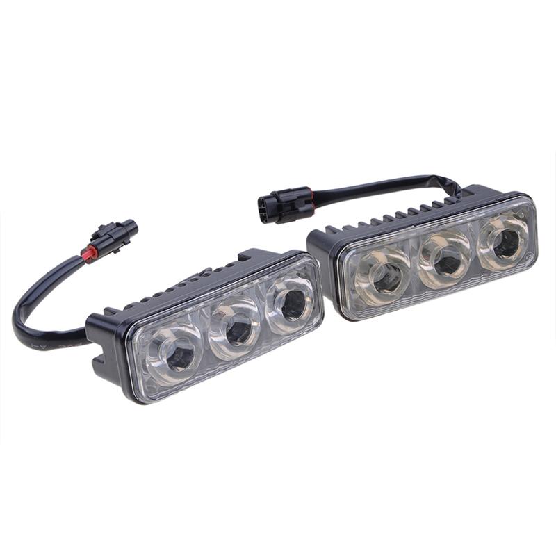 SMD LED DRL Fog Lights Bumper Lamps Daytime Running Lights Waterproof Design Car Lighting Accessories  2Pcs DC 12V 9W