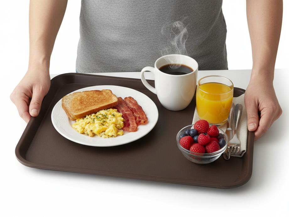 CARNIVAL WAITER'S TRAY ANTI-SLIP BROWN RECTANGULAR 41.5×30.5×2cm