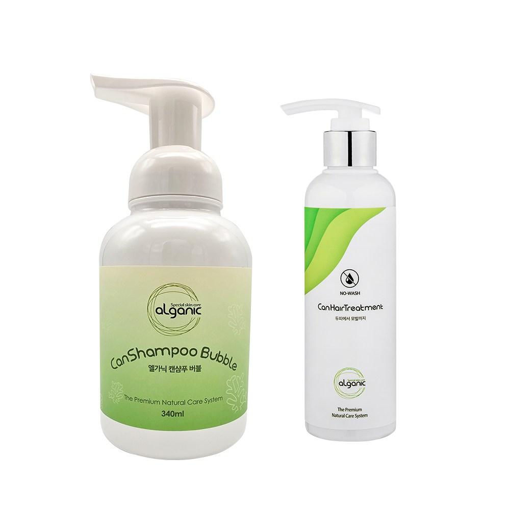 Elganic (Canned Shampoo Bubble + Canned Hair Treatment) - 1 Set of Gentle, Naturally Derived, 1 set