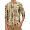 Men's Fashion Printed Round Neck Long Sleeve Bottoming Shirt Top