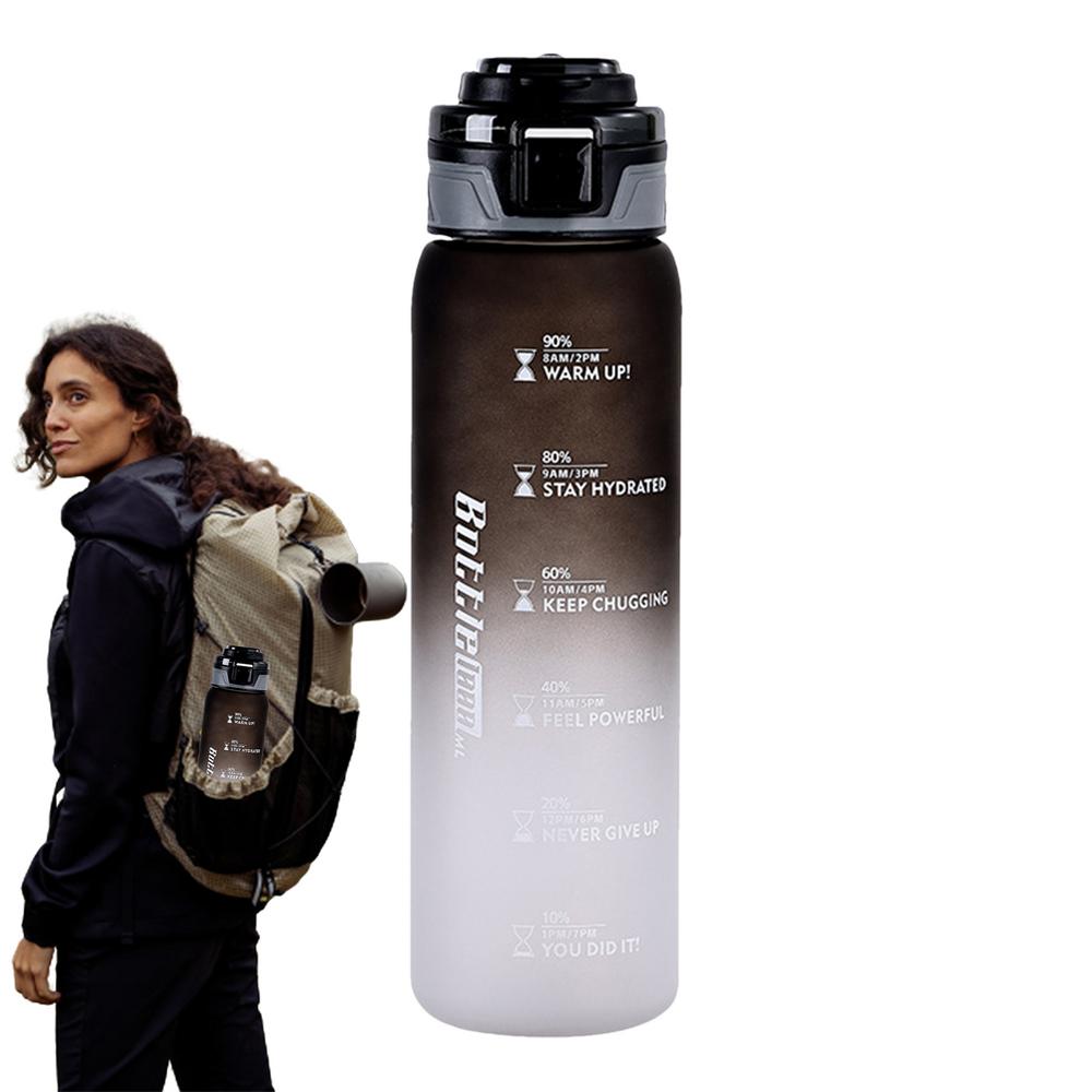 Leakproof Motivational Water Bottle 35 Oz Inspirational Drinking Bottles Easy To Carry Wide Mouth Spillproof Drinking Bottle