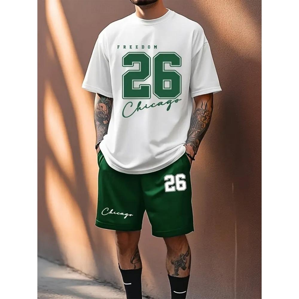 2026 New 3D Animal Print Men's T-shirt And Shorts Set Summer Casual Men's Short-sleeved Top Urban Street Men's Sports Shorts