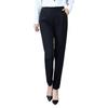 Soft Trousers Elegant Women's High Waist Slim Fit Pants with Pockets for Office Lady Style Solid Color Casual Commuting Trousers