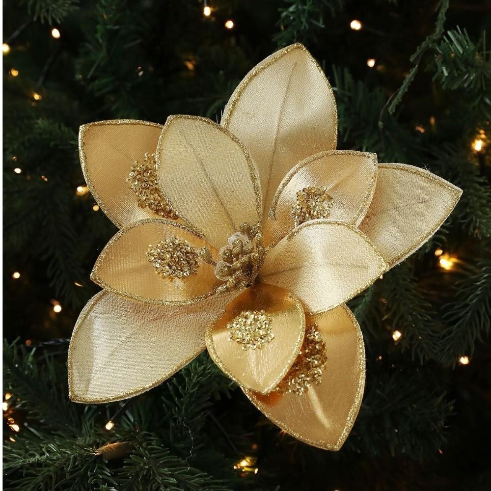 Pailletten Weihnachtsglitzer Blume 15CM Paillettenblume Neue Simulationsblumen Neujahrsfest