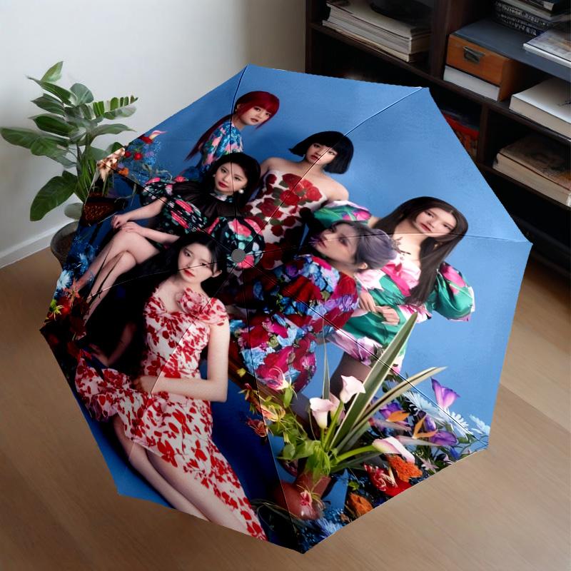 Kpop Idle Colorful Dreams Umbrella 8-Frame for Travel, Camping, Casual Lightweight Portable Umbrella, Essential for Every Family Holidays Gift