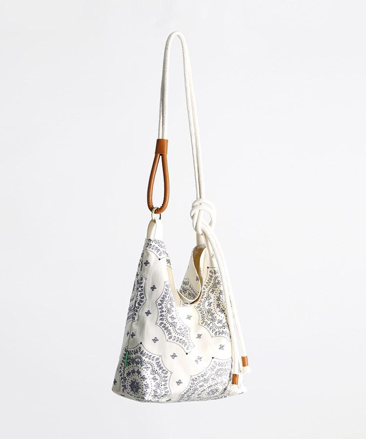 Green Stuff Loose Fit Rope Shopper Bag R2 Paisley - All Ivory S