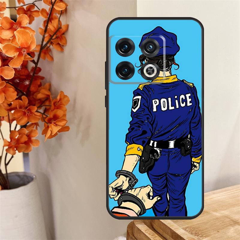 Police Funda For OnePlus 13 13R 12 12R 11 10 Pro 8T 10T OnePlus Nord 4 CE 2 3 Lite N30 N20 N10 Case