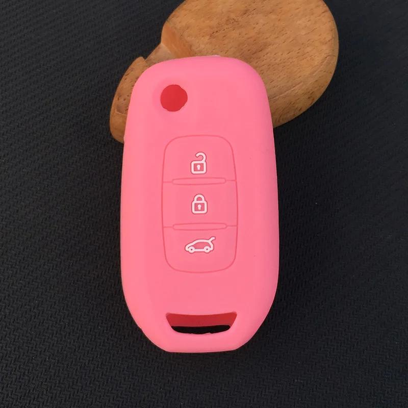 Siliconen Auto Sleutel Auto Hoesje Cover voor Renault Kadjar 3 Knops Klapbare Sleutel Hoesje Cover Shell