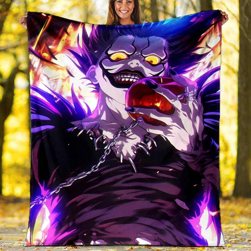 1pc D-Death Note1 Theme Blanket - Digital Print, Polyester, Cozy for All Seasons, Perfect for Outdoor, and Travel