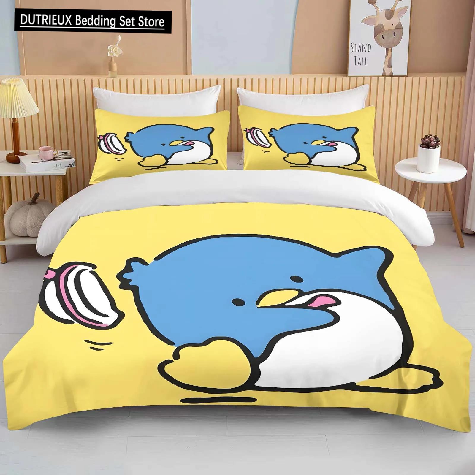 

10 размеров Sanrio Tuxedo Sam Printed Постельное белье Комплект пододеяльник 1 пододеяльник 2 наволочки Взрослый и детский Постельное белье Luxury EU single(135x200cm)
