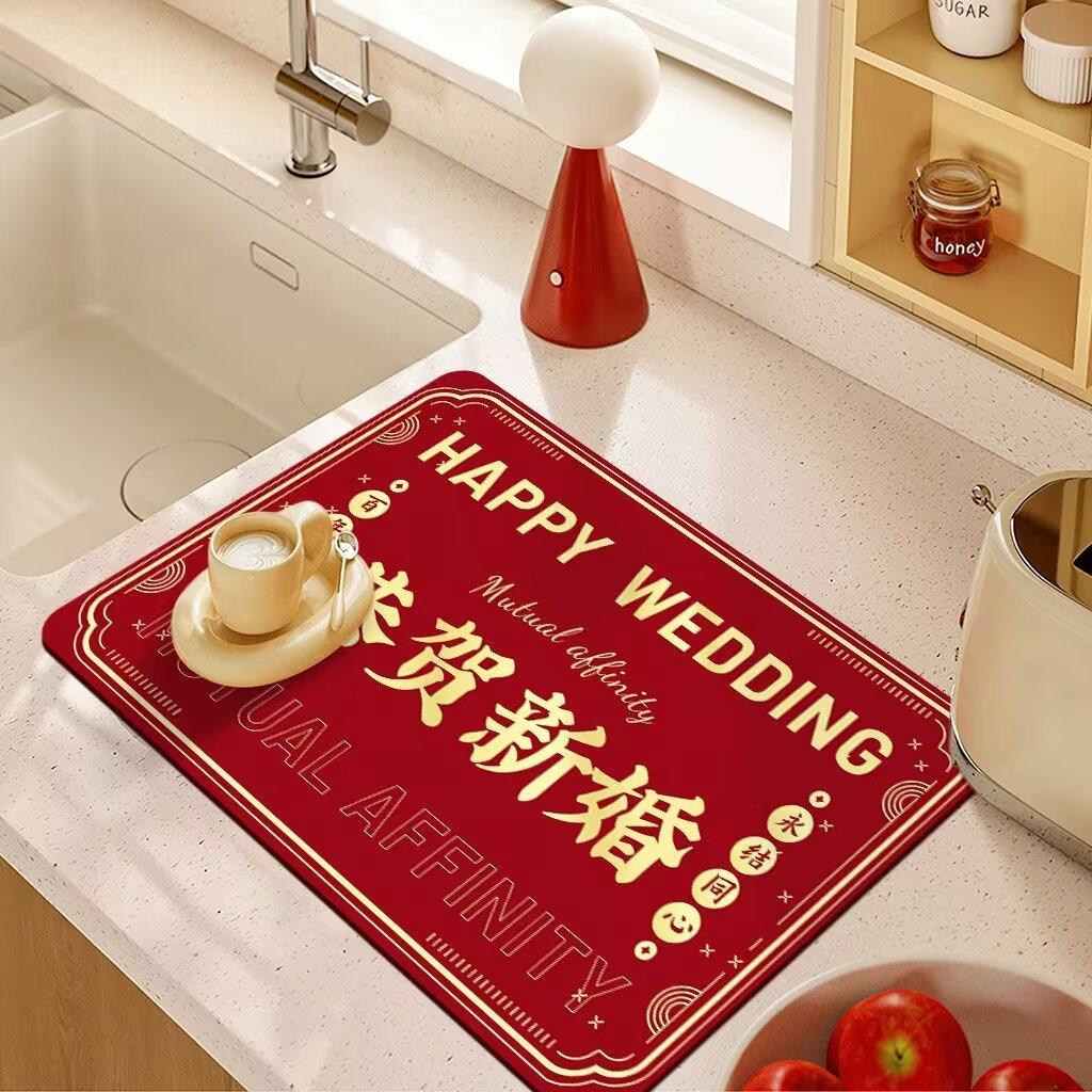 Kitchen Countertop Drain Mat High Appearance Level Absorbent Washing Dishes Dishes Dishes Chopsticks Sink Faucet Bar Table Mat